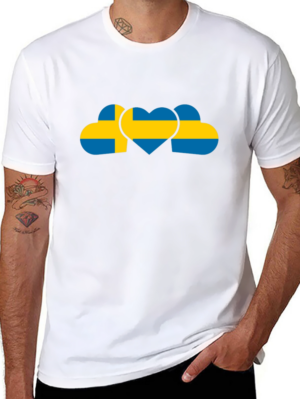 Sweden Flag Hearts T-Shirt