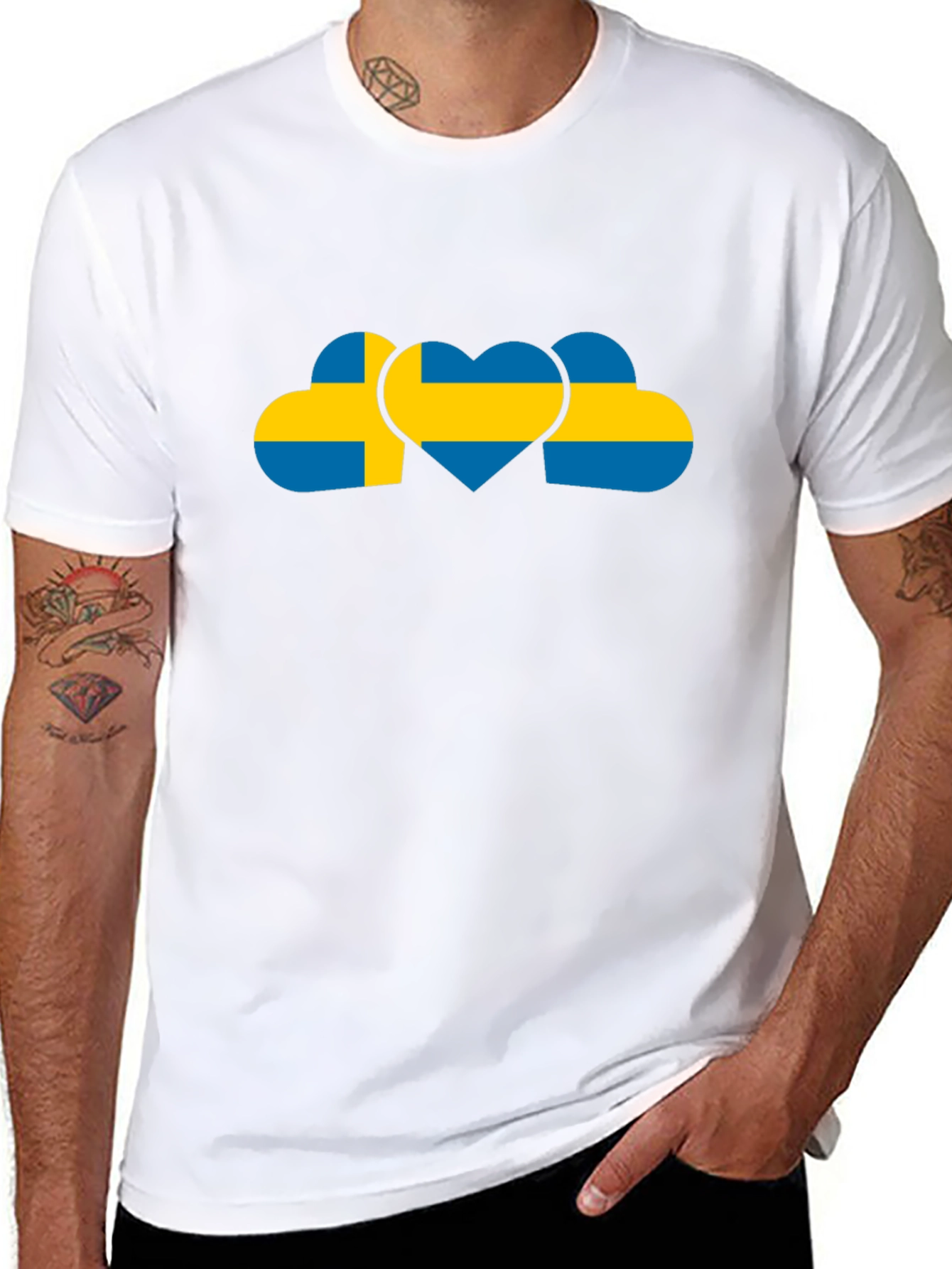 Sweden Flag Hearts T-Shirt