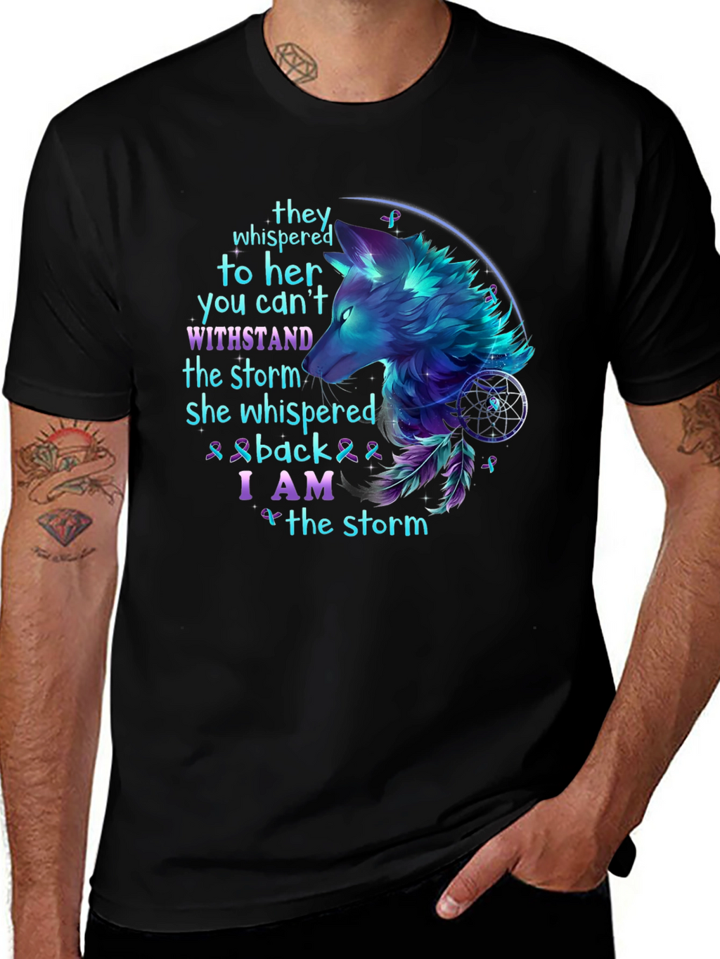 Wolf Storm T-Shirt: Stand Strong Graphic Tee