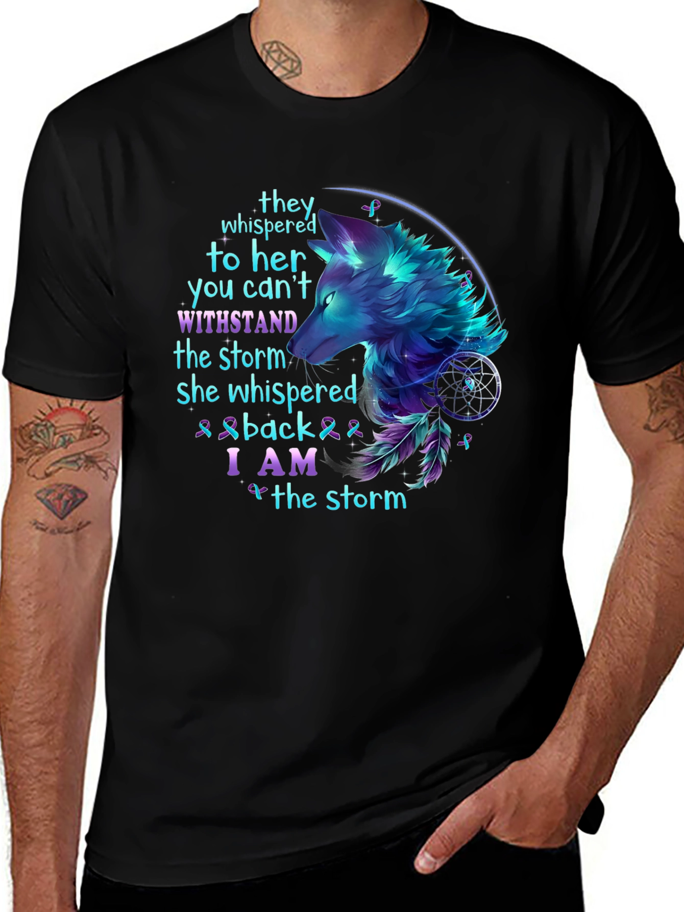 Wolf Storm T-Shirt: Stand Strong Graphic Tee