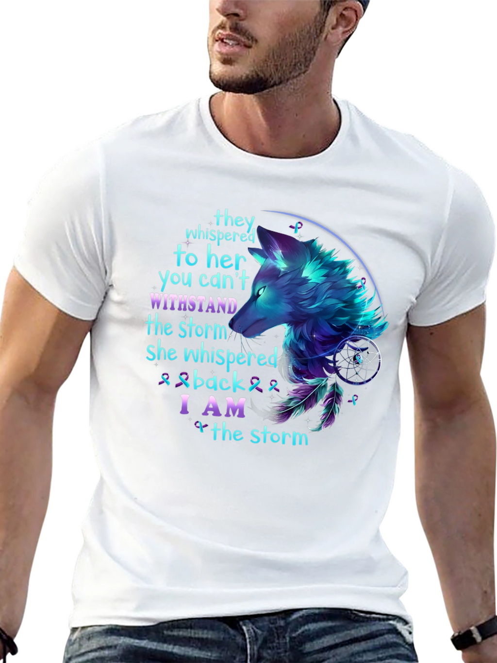 Wolf Storm T-Shirt: Stand Strong Graphic Tee