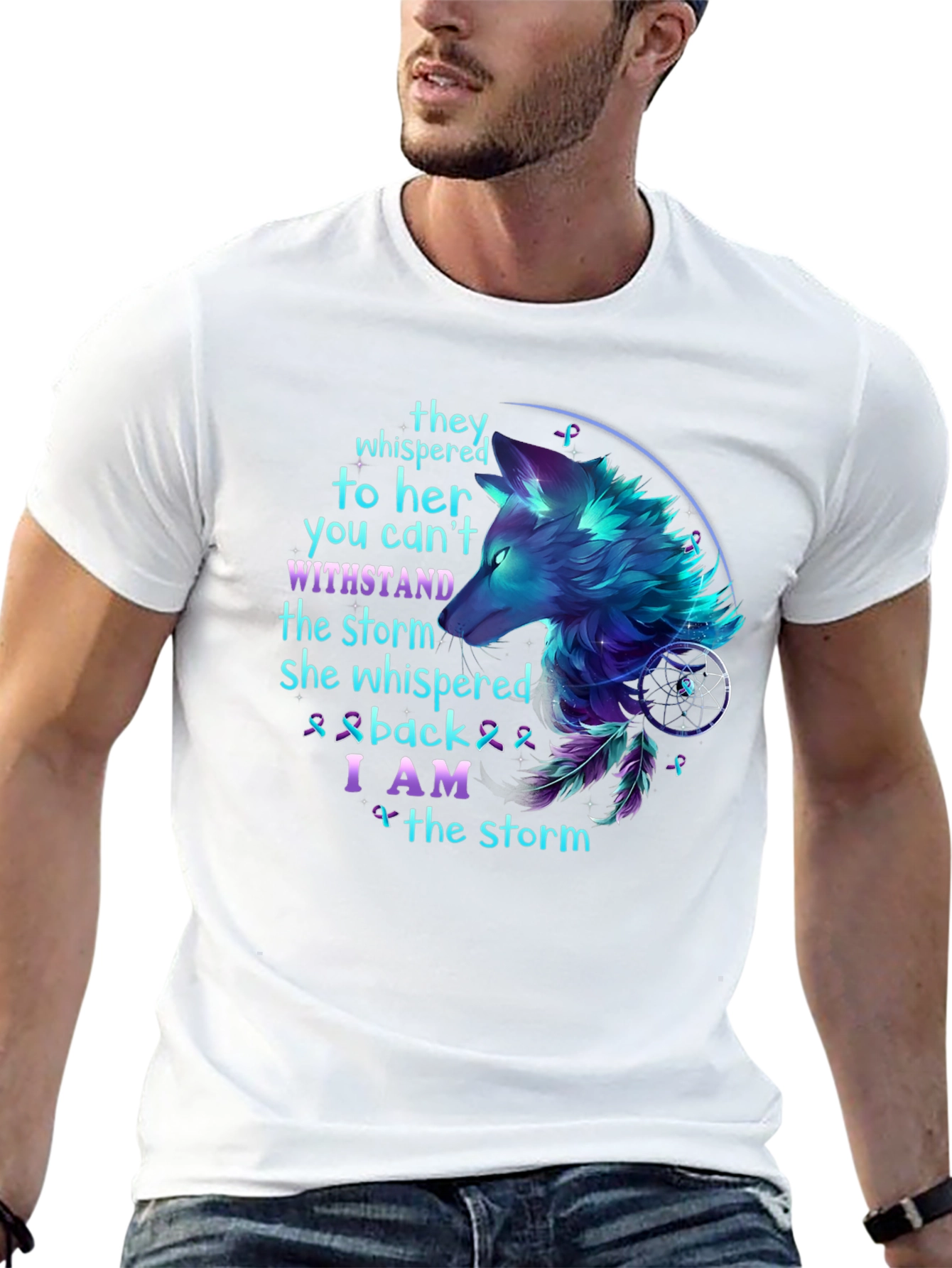 Wolf Storm T-Shirt: Stand Strong Graphic Tee