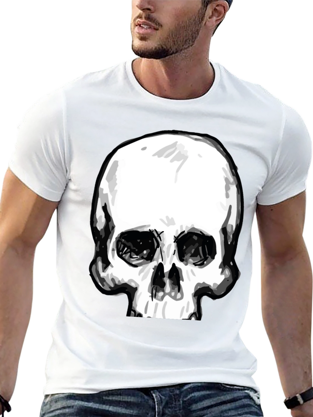 Skull Graphic Tee - Stylish Black Cotton T-Shirt