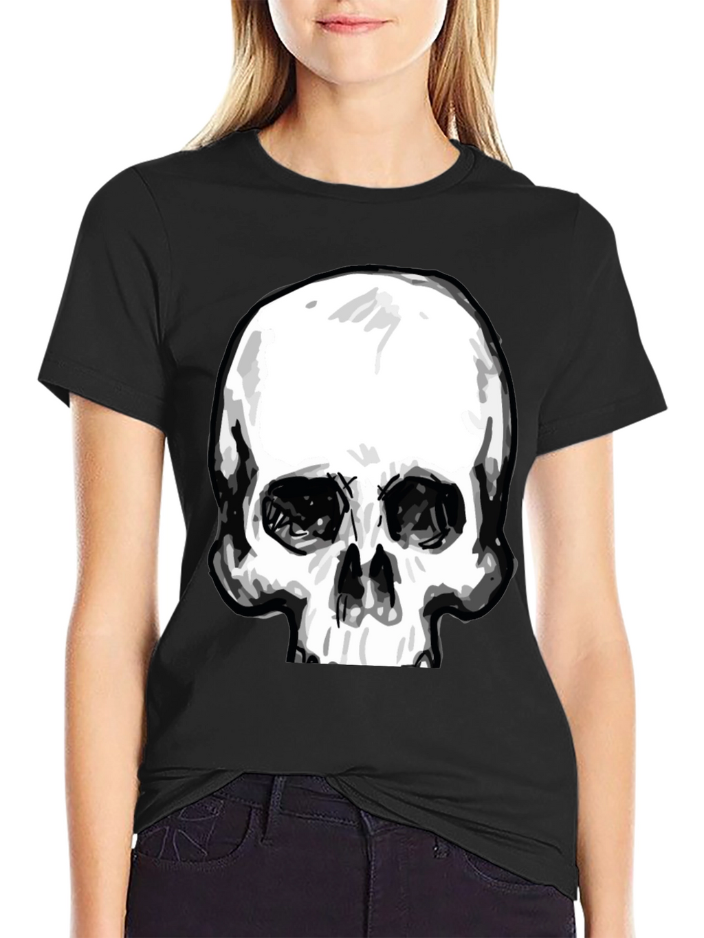 Skull Graphic Tee - Stylish Black Cotton T-Shirt