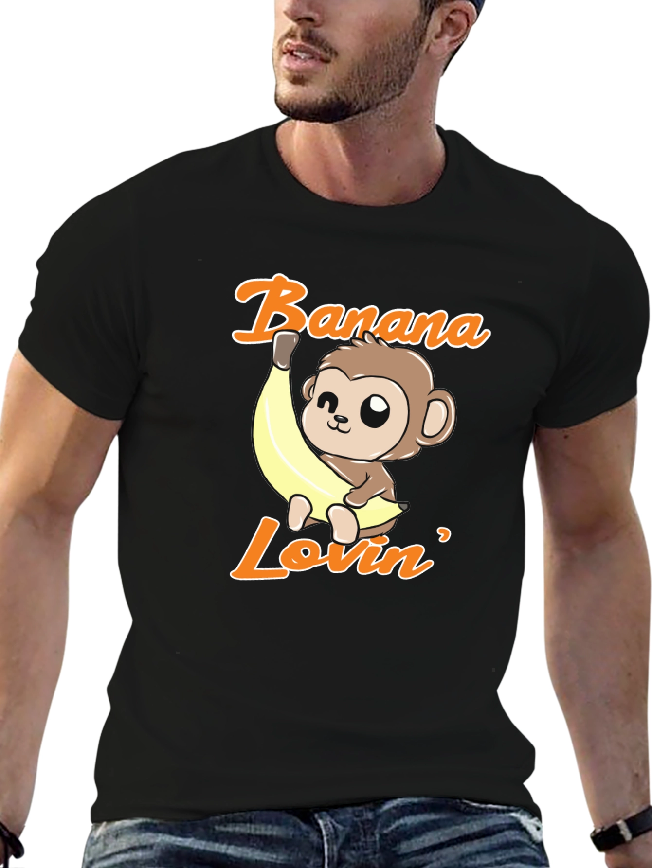 Banana Lovin Monkey T-Shirt - Cute Cartoon Graphic Tee