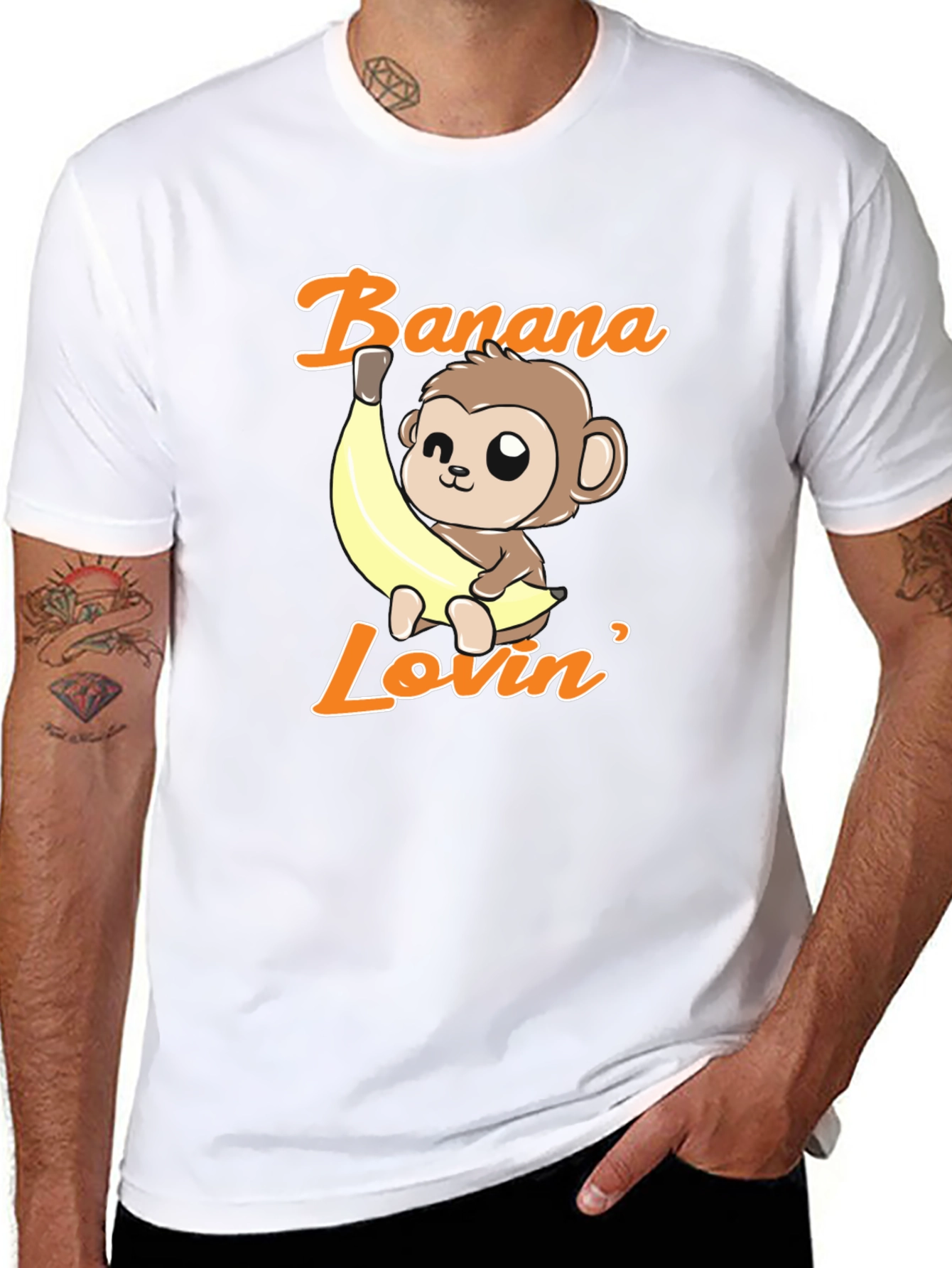 Banana Lovin Monkey T-Shirt - Cute Cartoon Graphic Tee