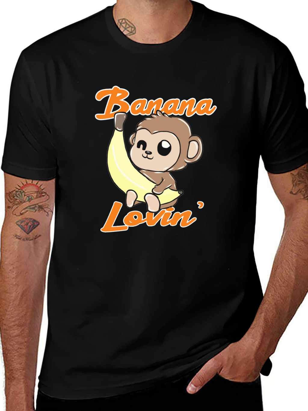Banana Lovin Monkey T-Shirt - Cute Cartoon Graphic Tee
