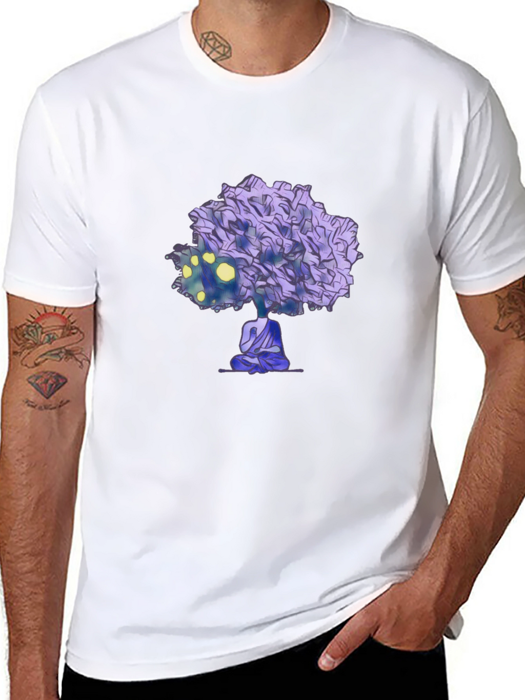 Meditative Tree Graphic Tee - Zen Style Shirt