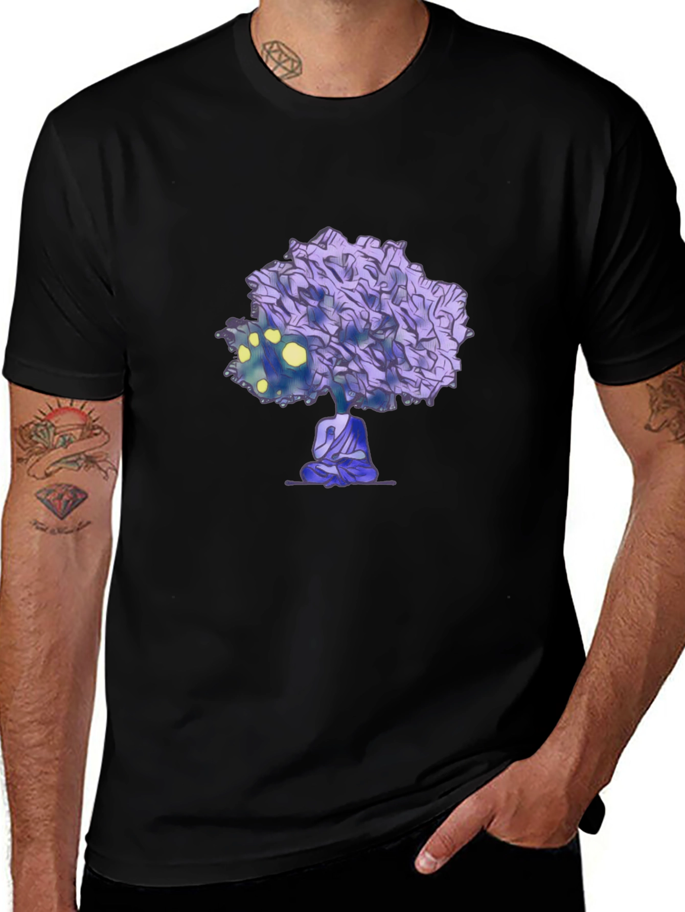Meditative Tree Graphic Tee - Zen Style Shirt