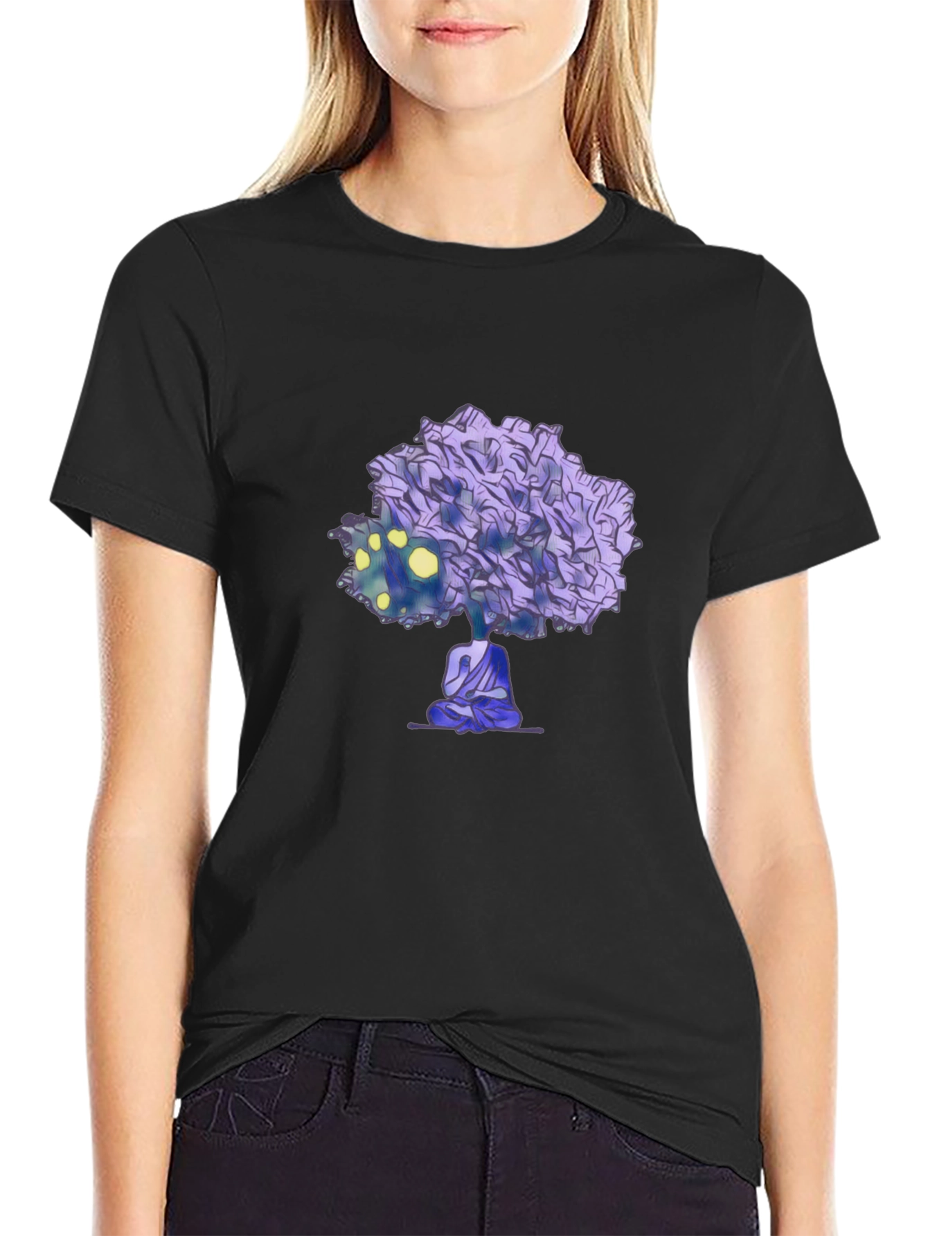 Meditative Tree Graphic Tee - Zen Style Shirt