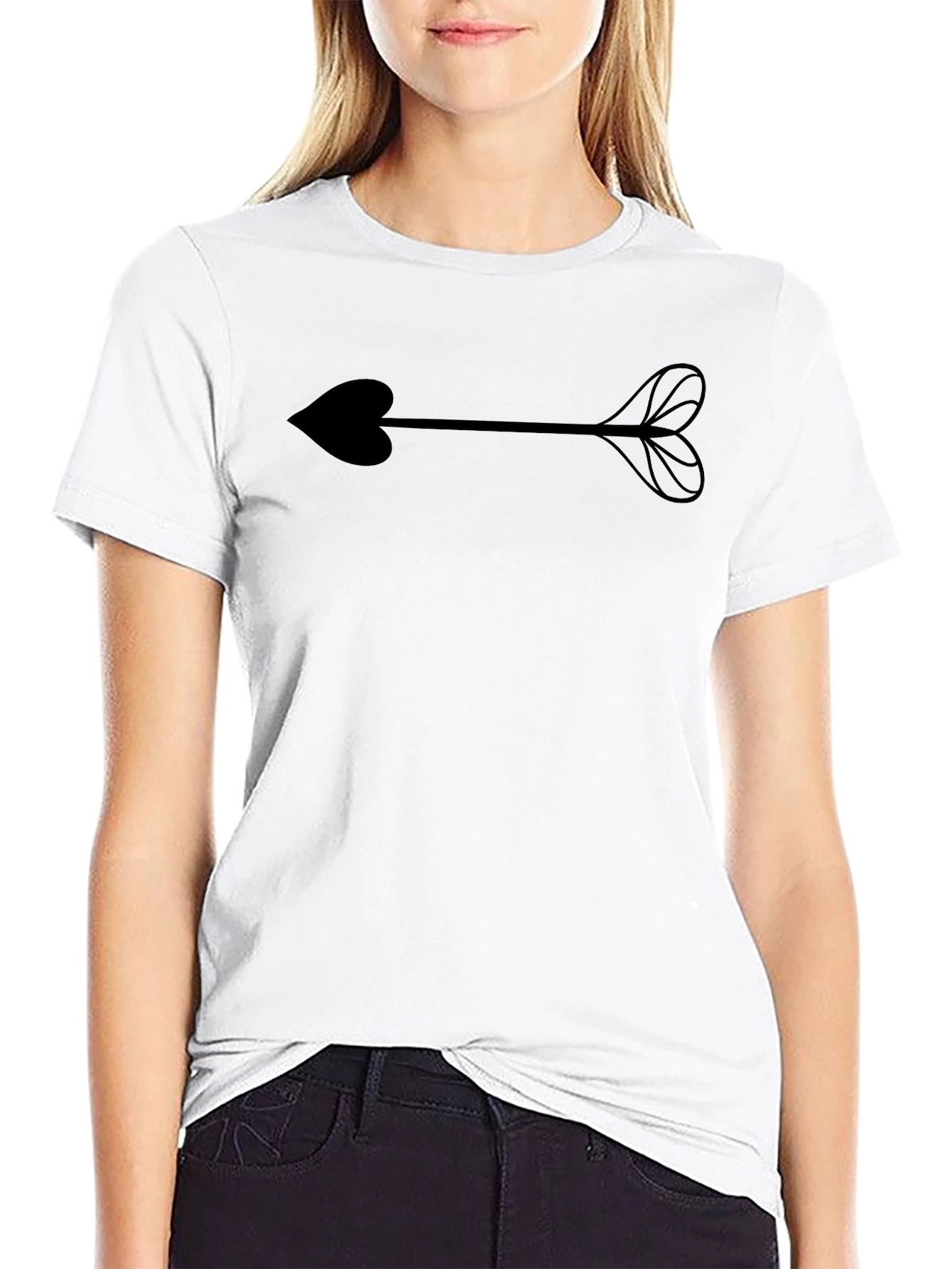 Black Arrow Heart Tee - Stylish & Unique