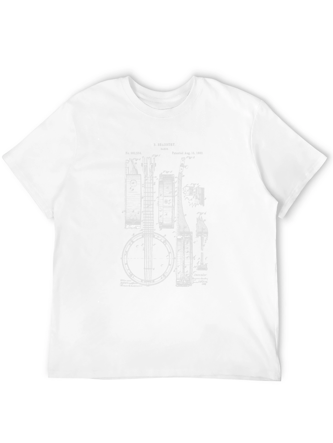 Banjo Patent Print Graphic T-Shirt - Black