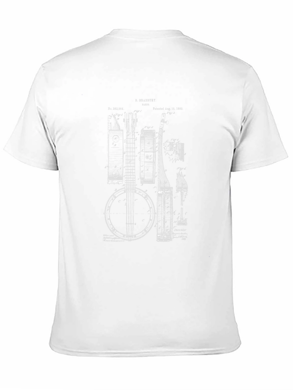 Banjo Patent Print Graphic T-Shirt - Black