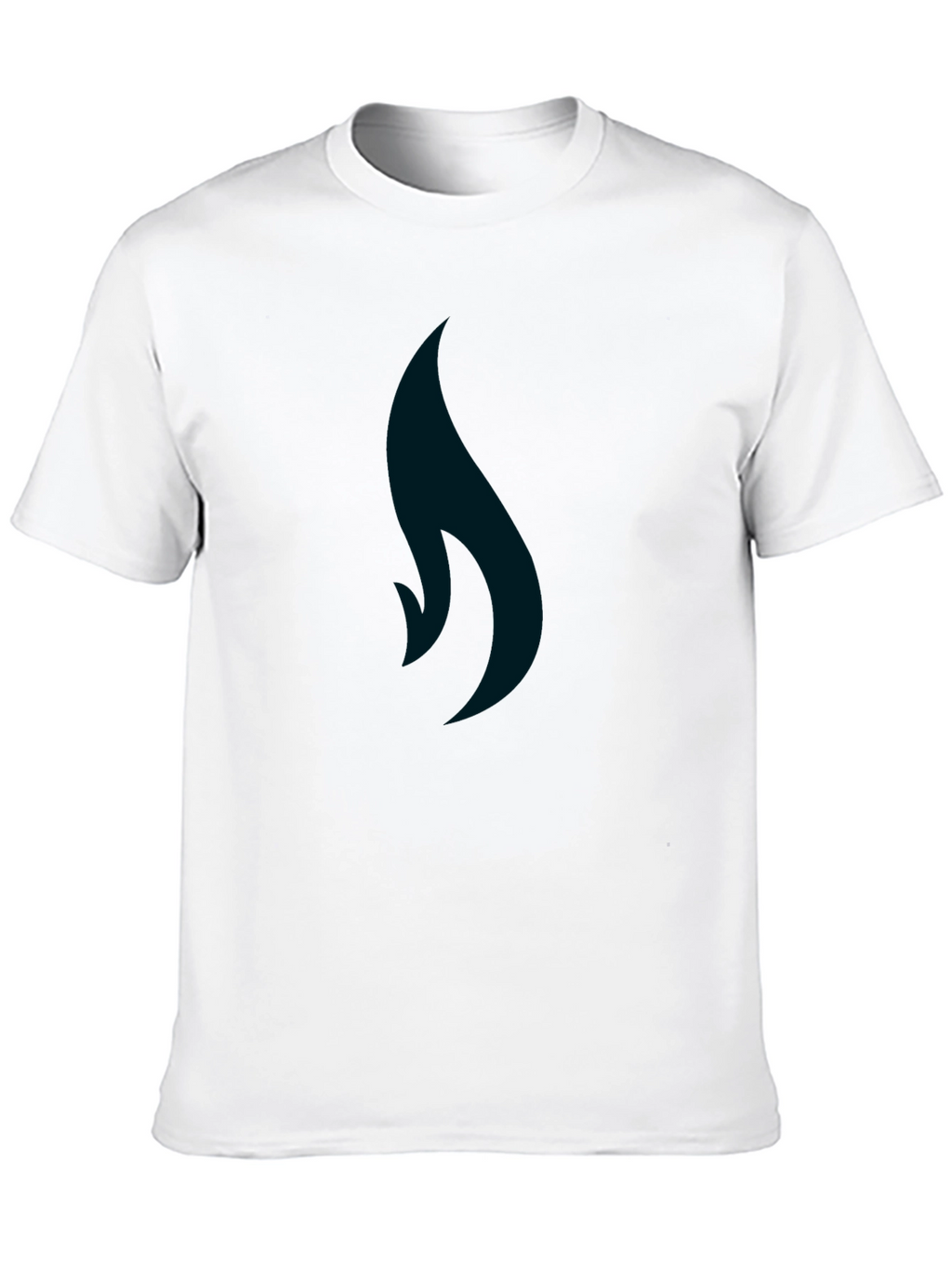 Black T-Shirt with Minimalist Flame Graphic