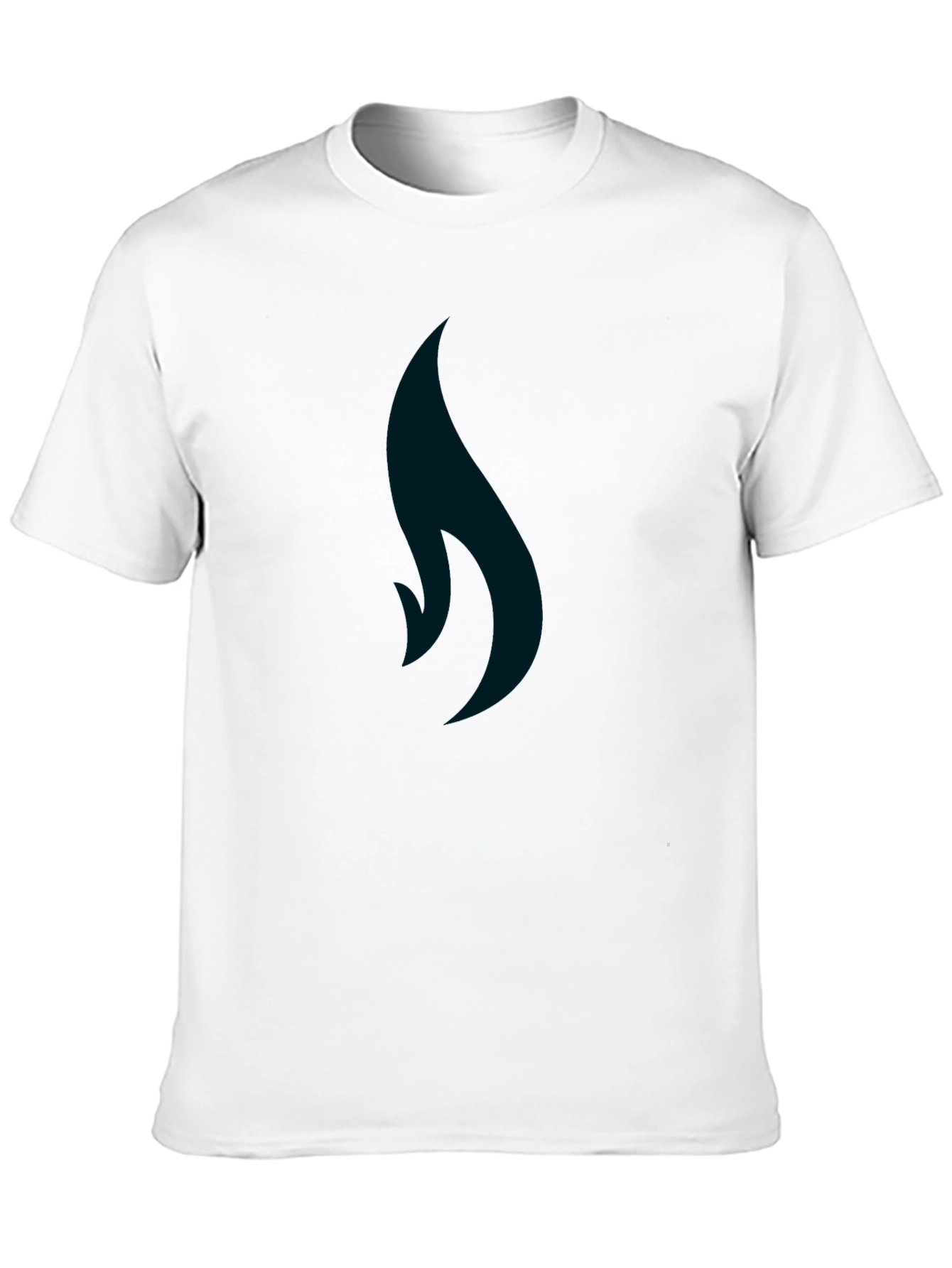 Black T-Shirt with Minimalist Flame Graphic