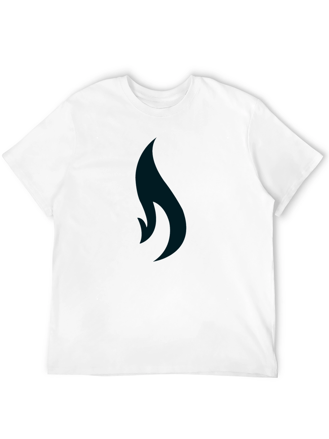 Black T-Shirt with Minimalist Flame Graphic