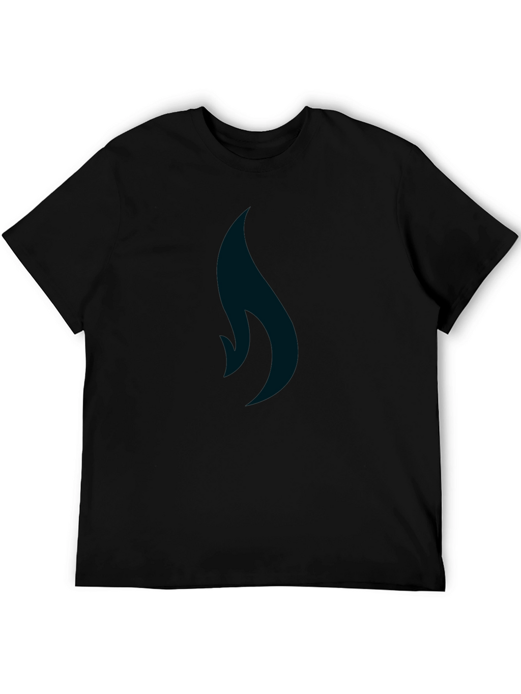 Black T-Shirt with Minimalist Flame Graphic