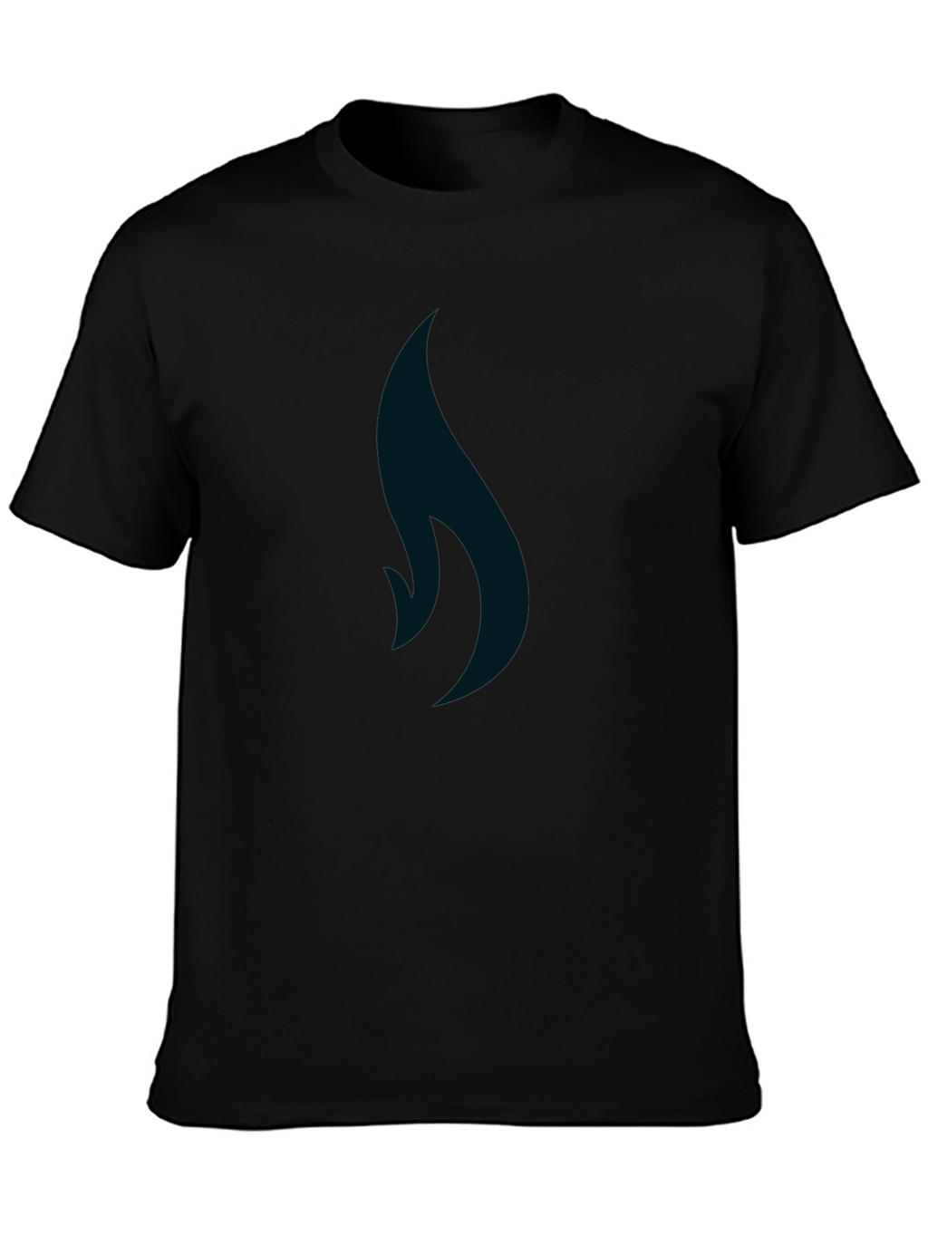 Black T-Shirt with Minimalist Flame Graphic