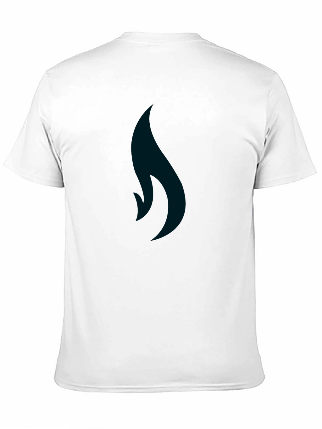 Black T-Shirt with Minimalist Flame Graphic