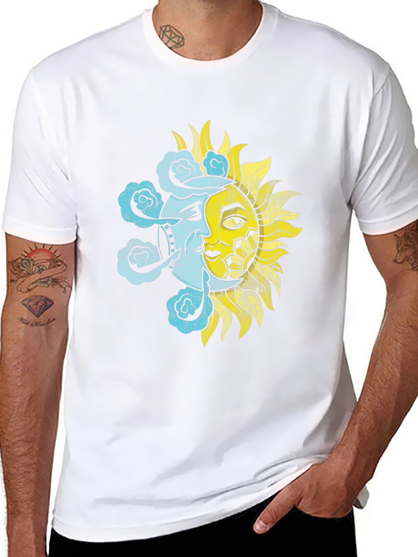 Celestial Sun & Moon Graphic T-Shirt
