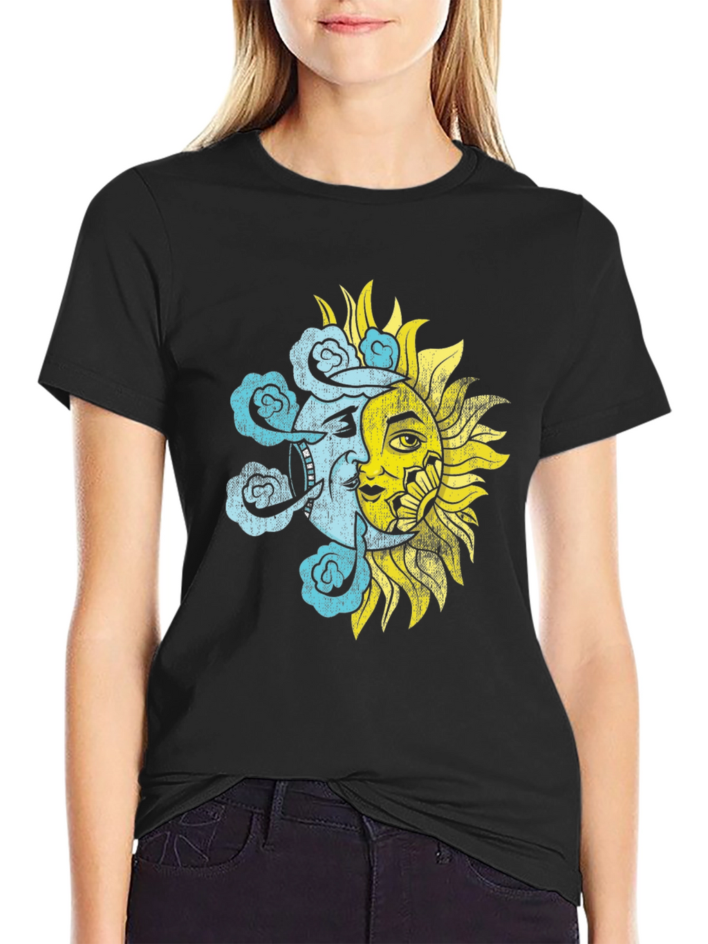 Celestial Sun & Moon Graphic T-Shirt