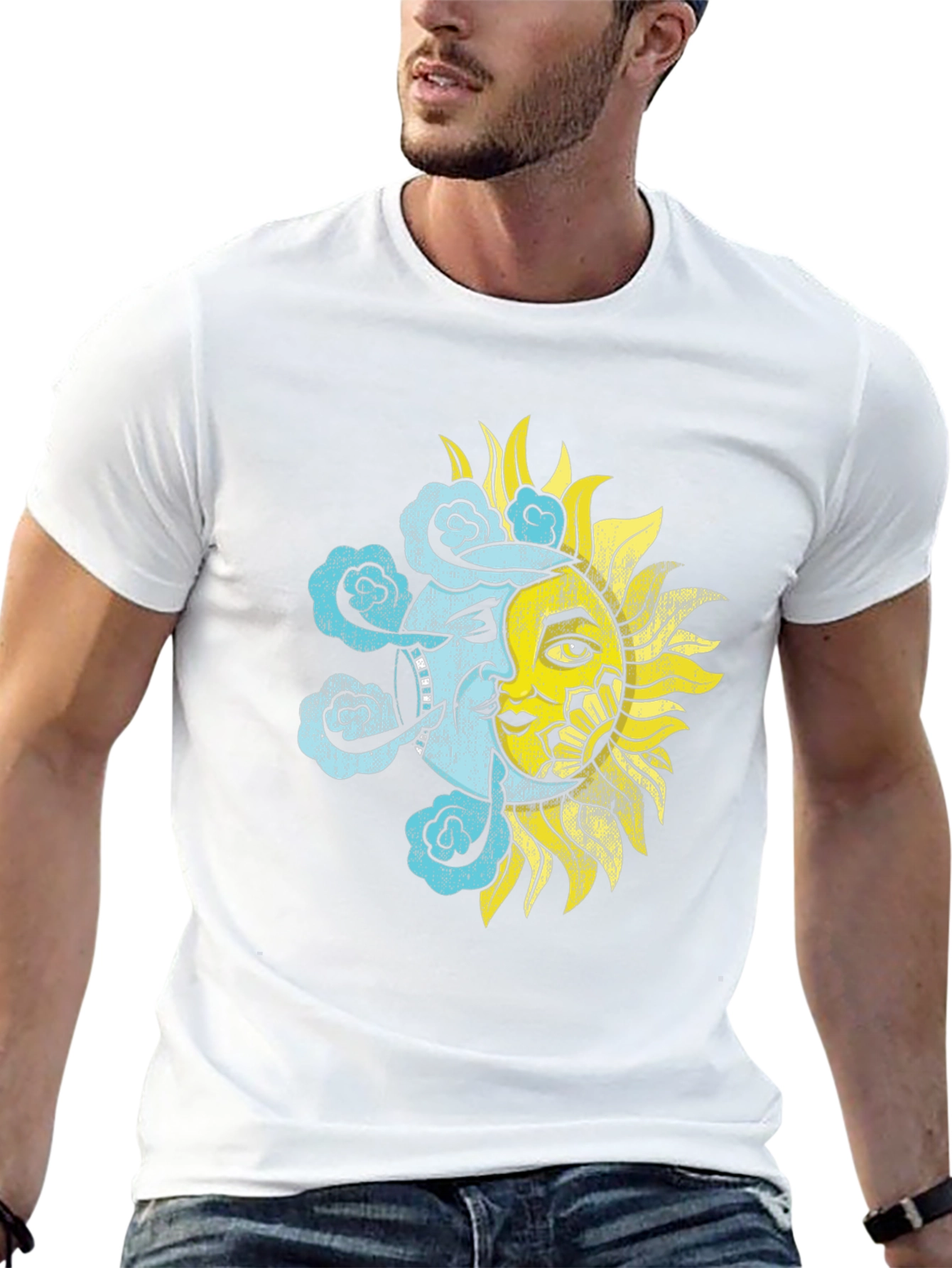 Celestial Sun & Moon Graphic T-Shirt