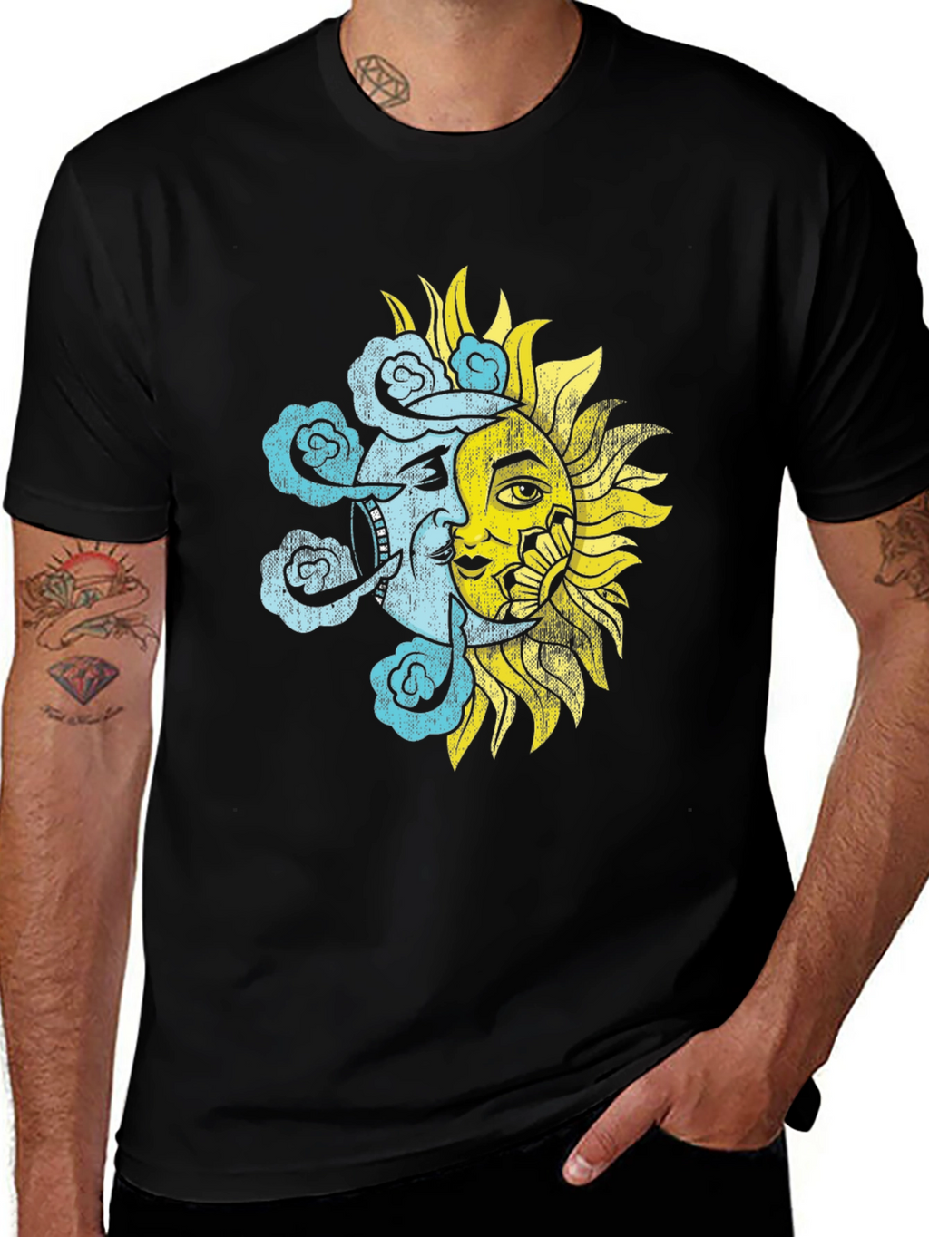 Celestial Sun & Moon Graphic T-Shirt