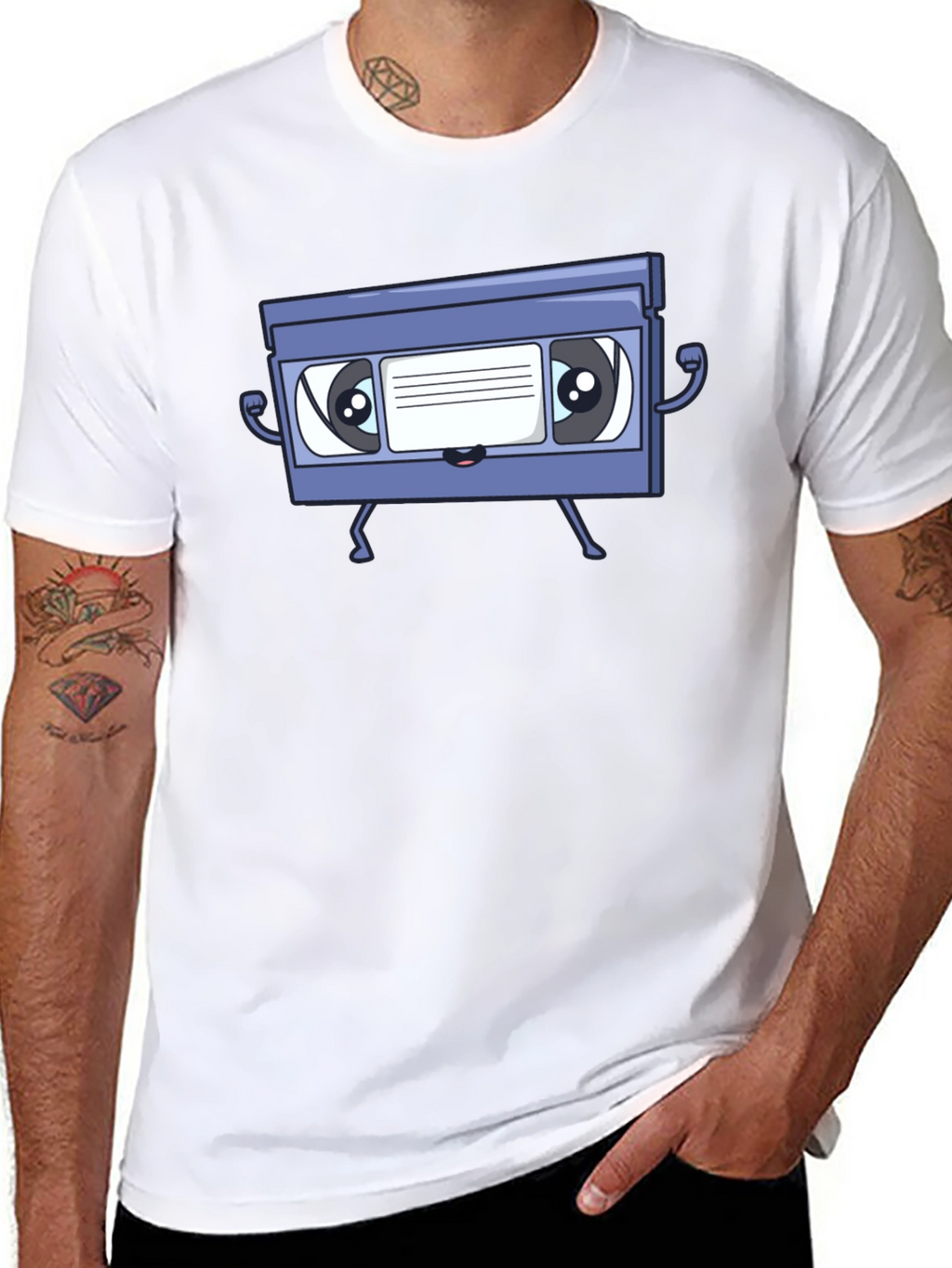 Retro VHS Tape Character Graphic T-Shirt