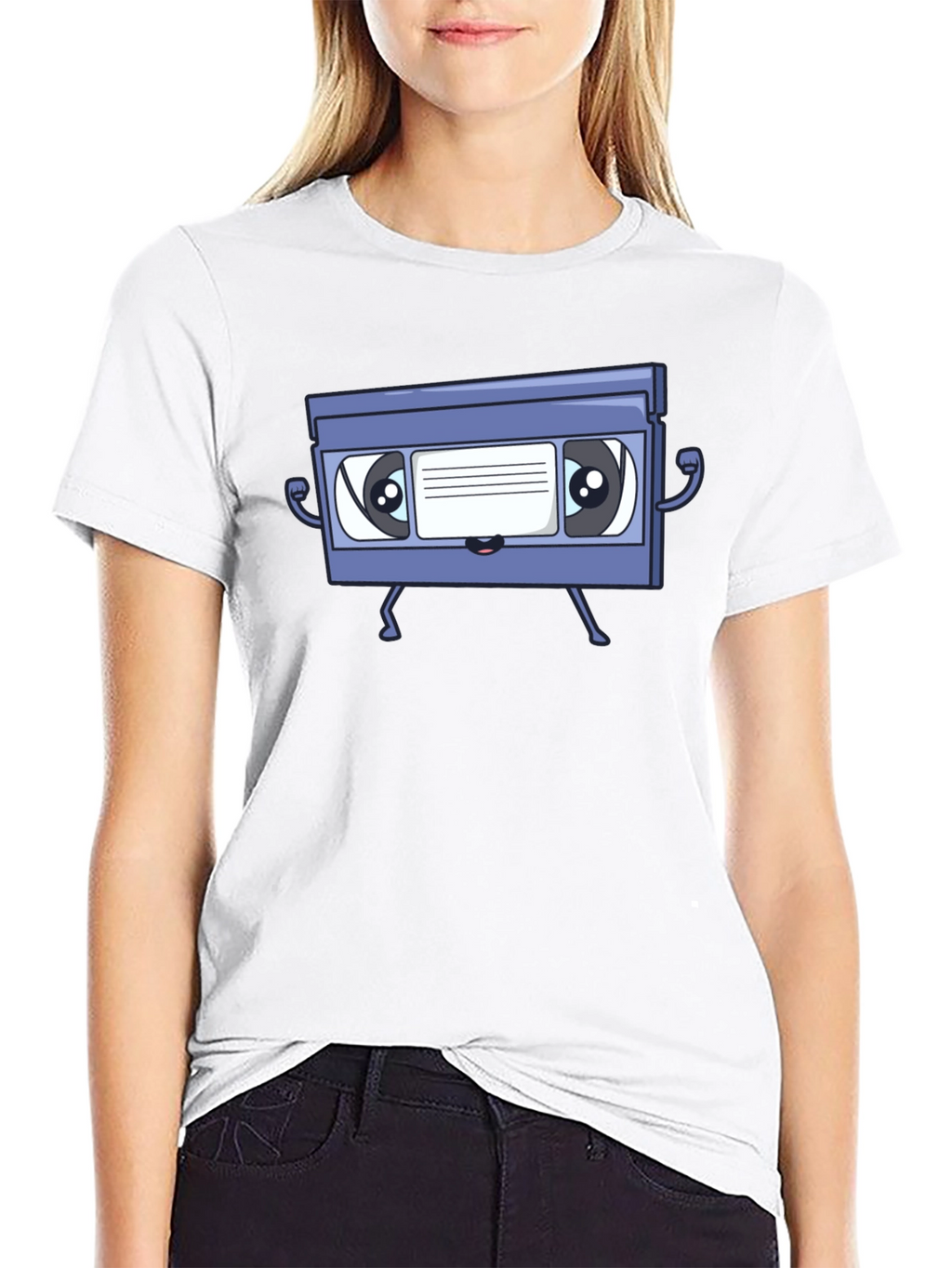 Retro VHS Tape Character Graphic T-Shirt