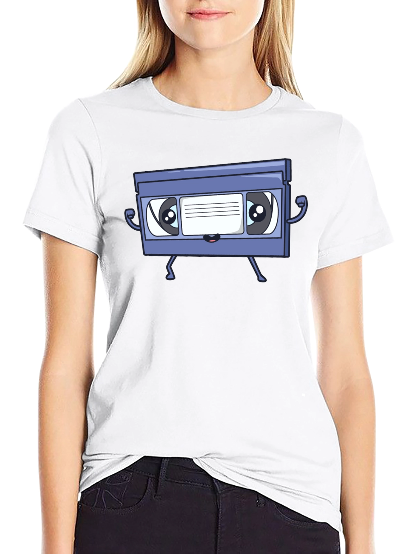 Retro VHS Tape Character Graphic T-Shirt