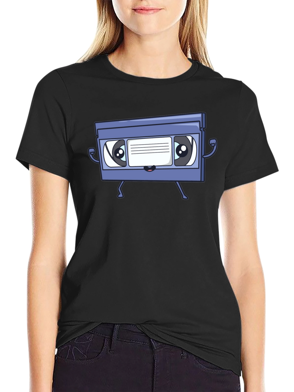 Retro VHS Tape Character Graphic T-Shirt
