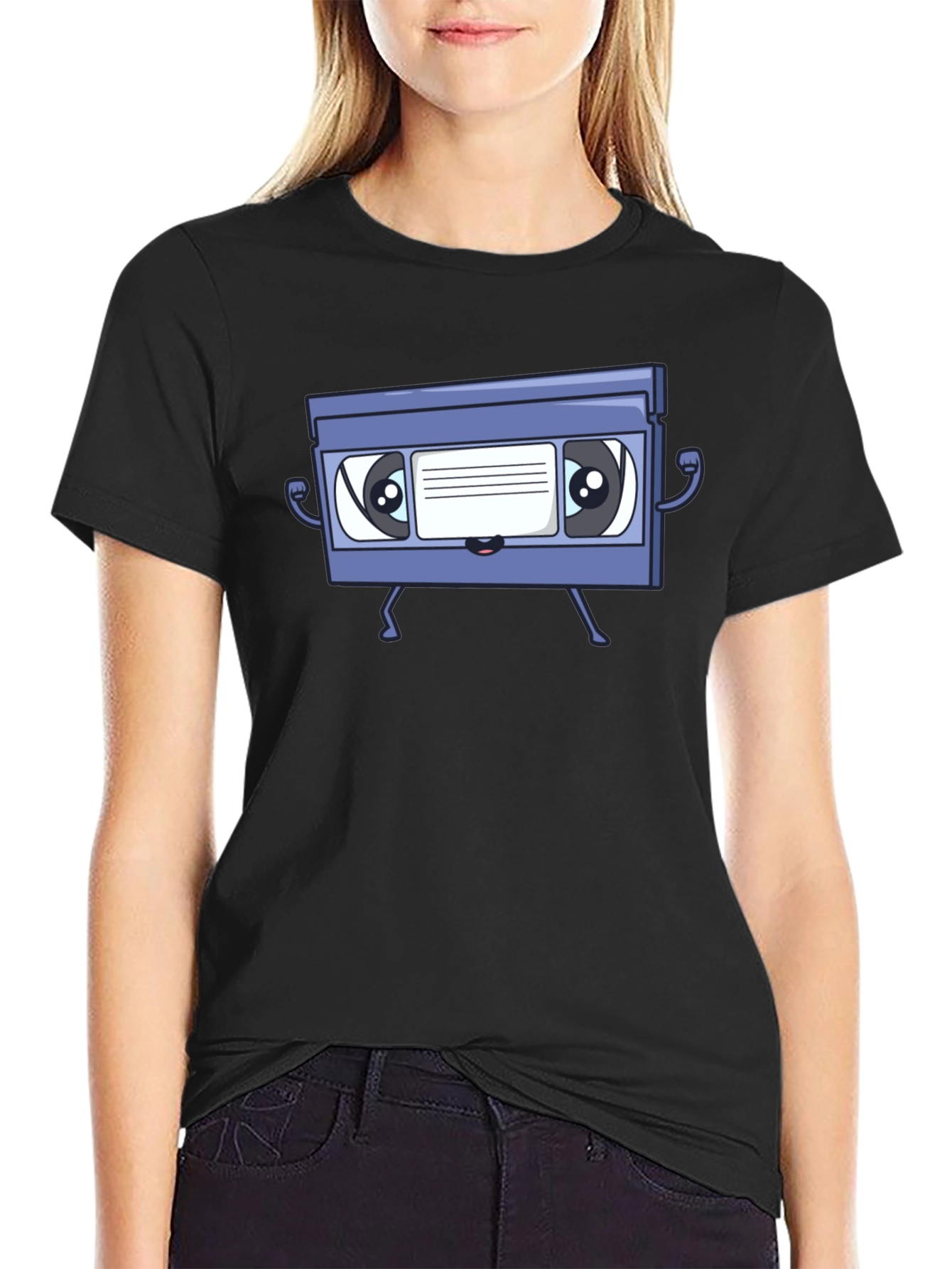 Retro VHS Tape Character Graphic T-Shirt