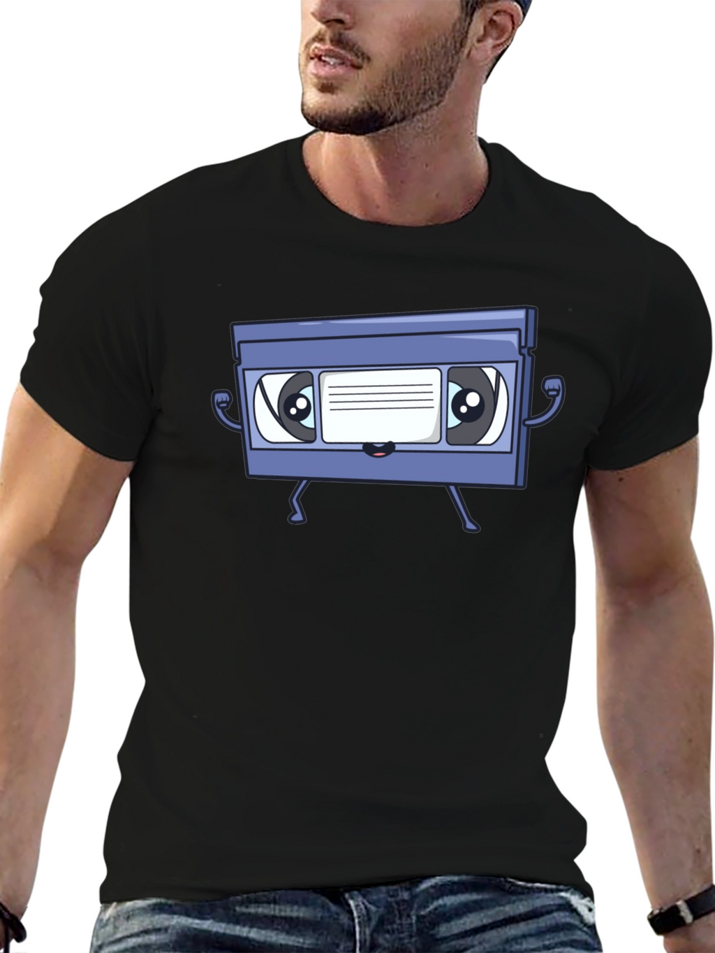 Retro VHS Tape Character Graphic T-Shirt
