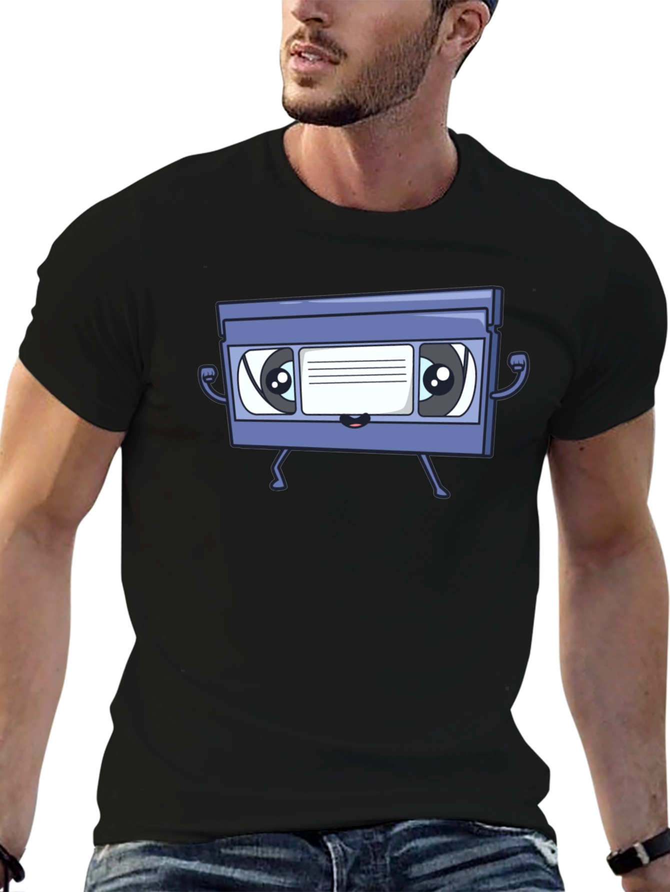 Retro VHS Tape Character Graphic T-Shirt