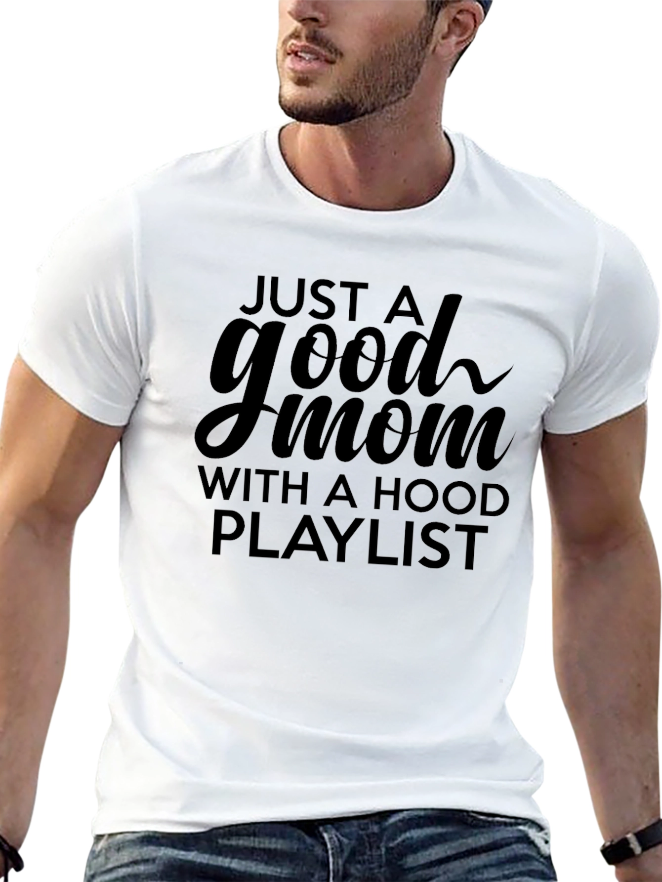 Good Mom with a Hood Playlist T-Shirt