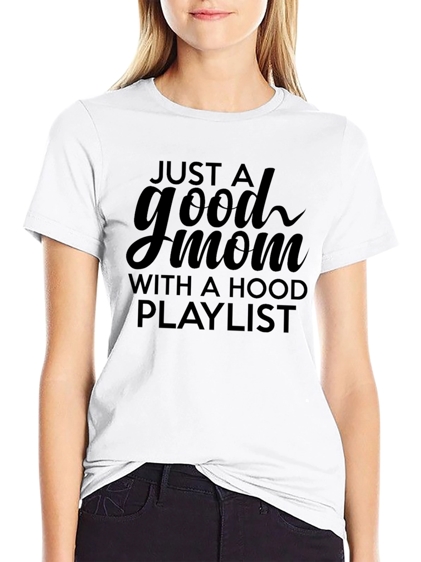 Good Mom with a Hood Playlist T-Shirt
