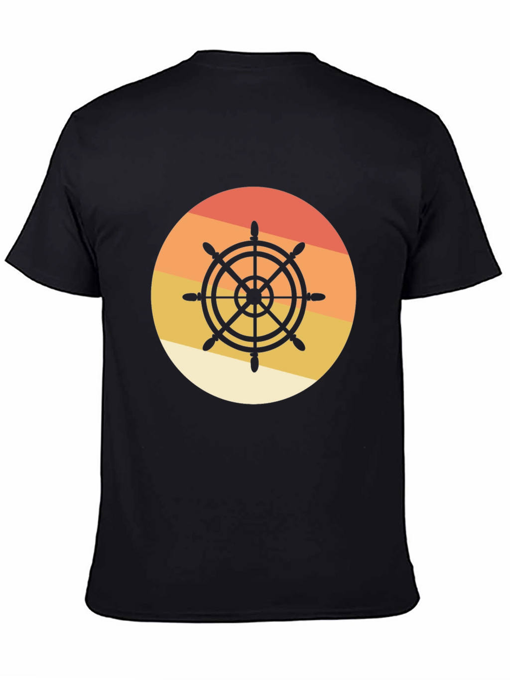 Nautical Wheel Graphic Tee - Sunset Design