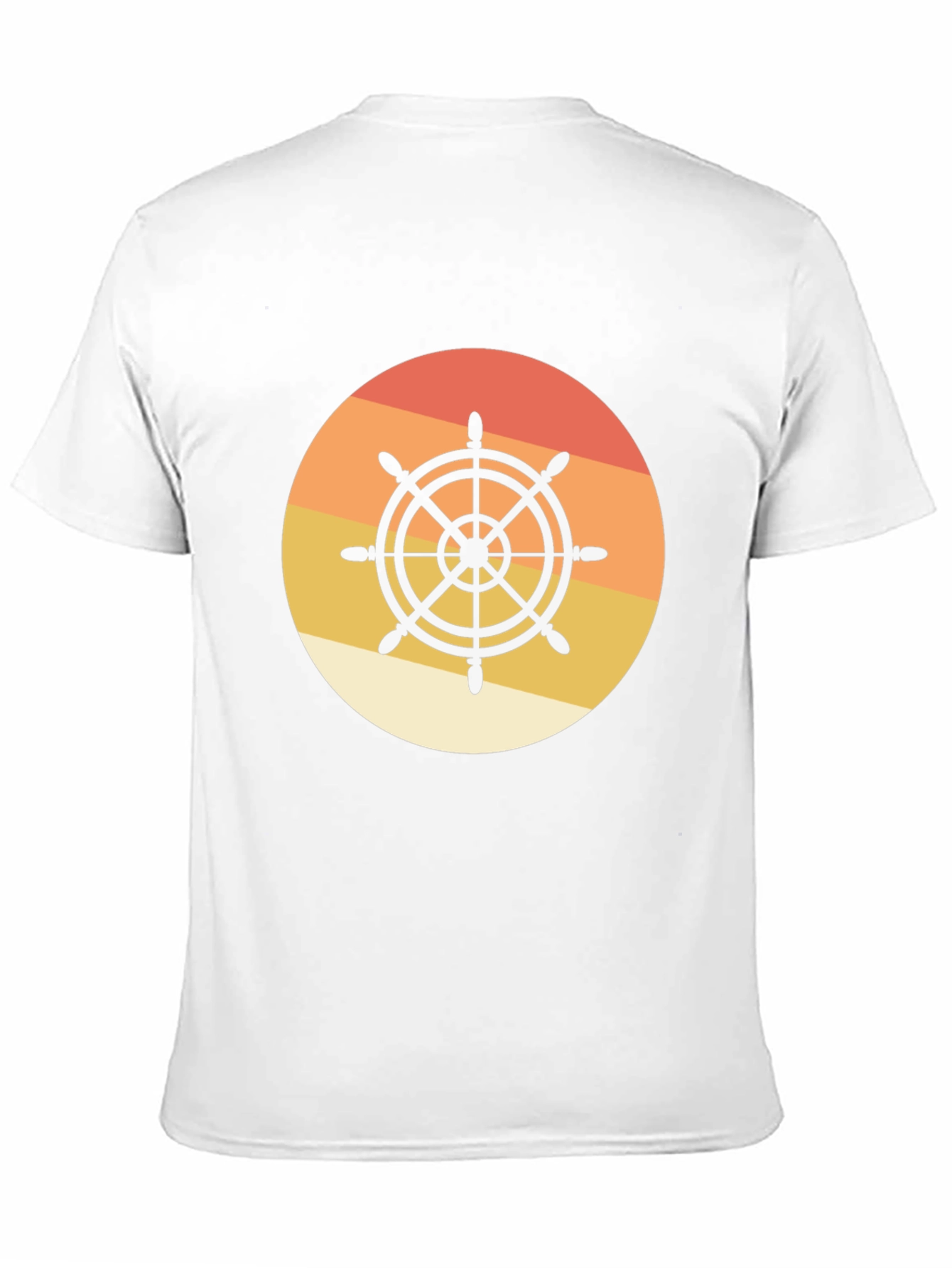 Nautical Wheel Graphic Tee - Sunset Design