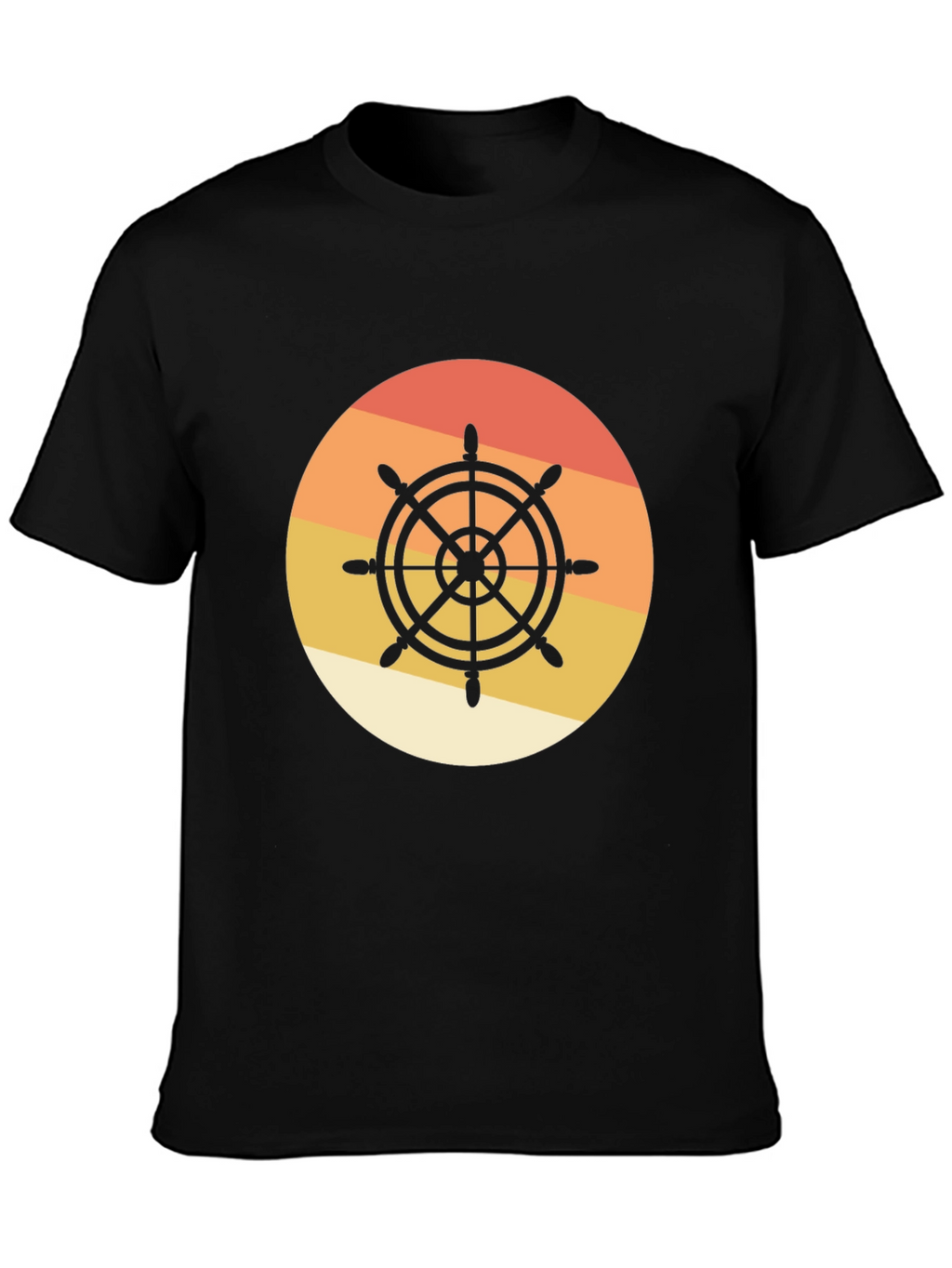 Nautical Wheel Graphic Tee - Sunset Design