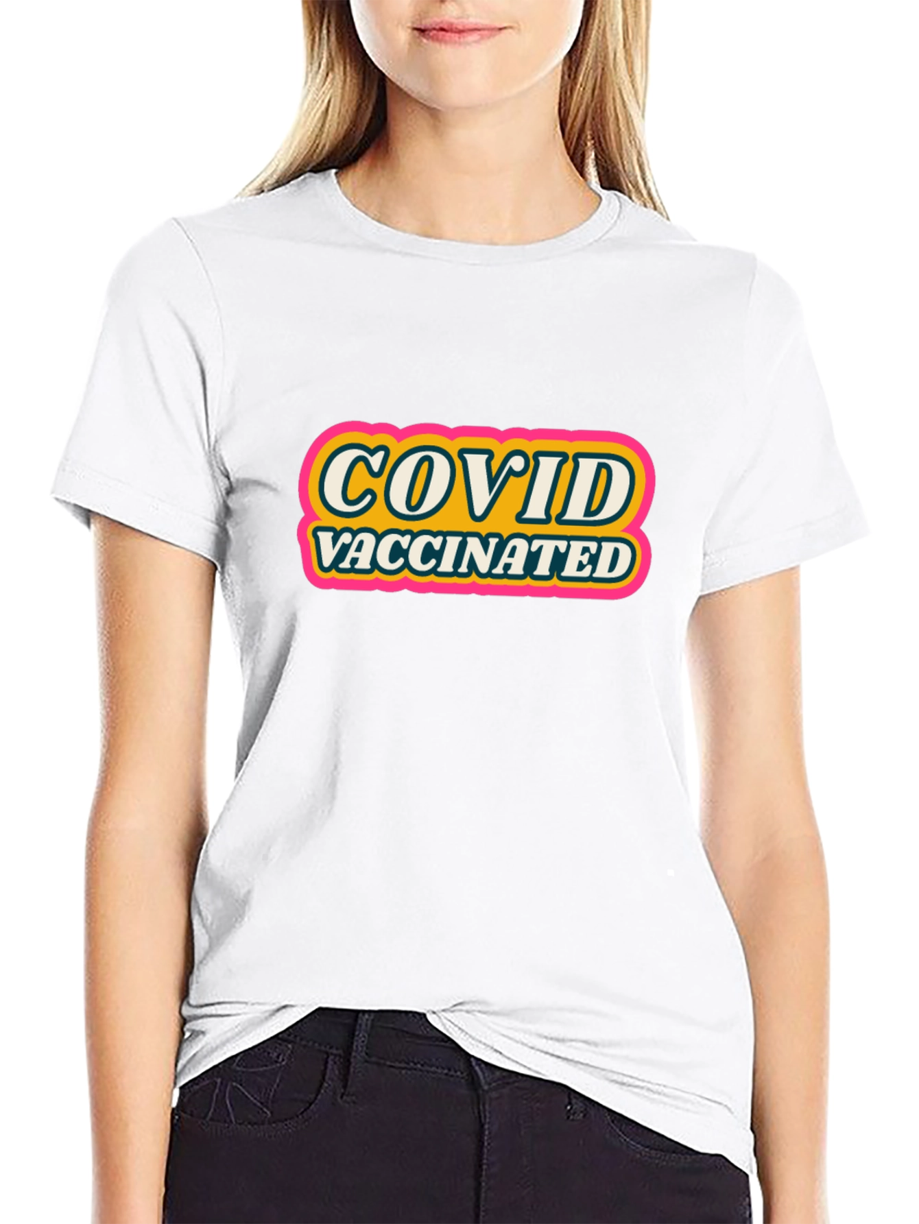 COVID Vaccinated Graphic Tee - Black