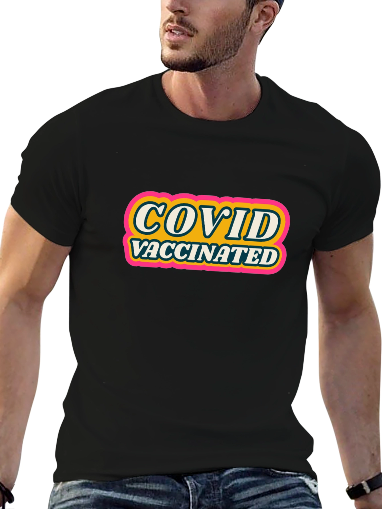 COVID Vaccinated Graphic Tee - Black