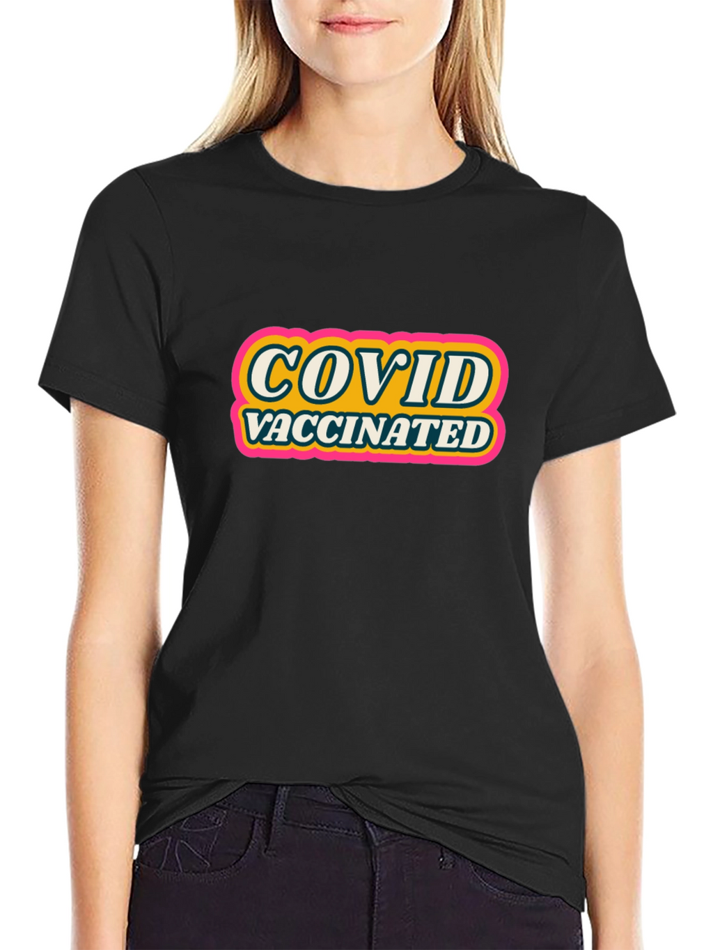 COVID Vaccinated Graphic Tee - Black