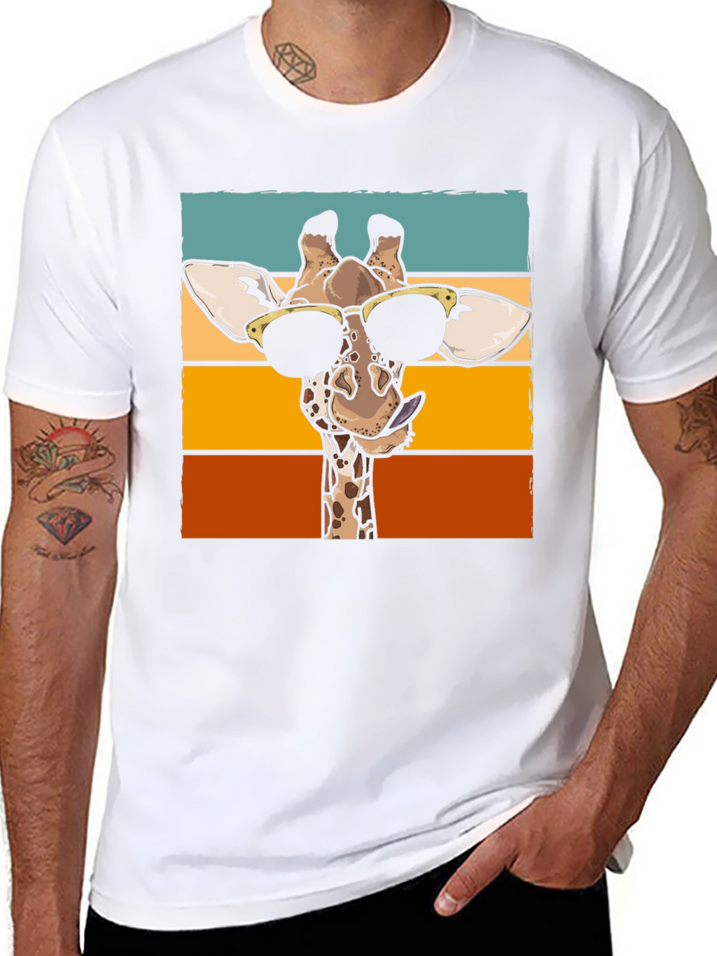 Cool Giraffe Graphic T-Shirt - Black