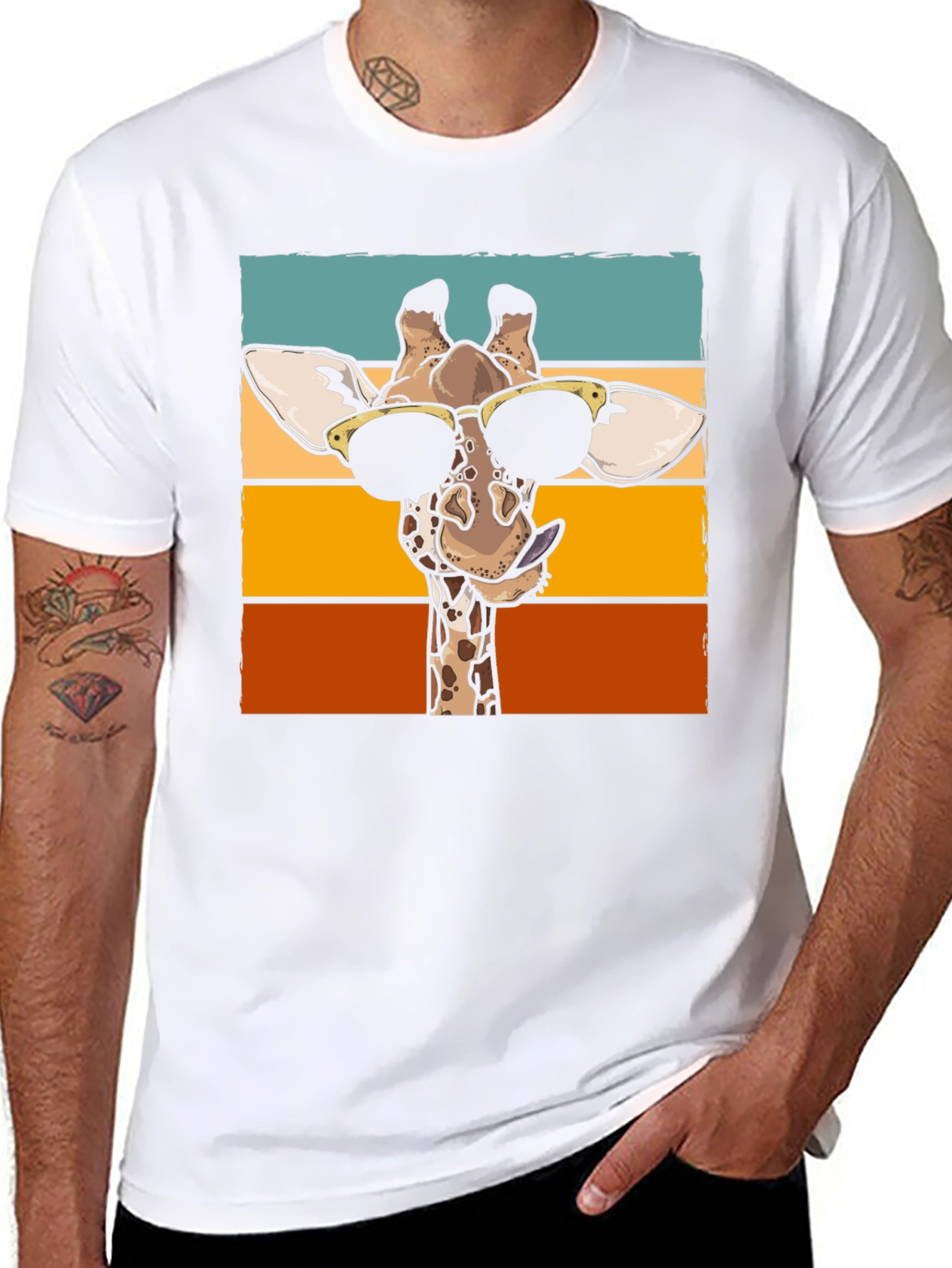 Cool Giraffe Graphic T-Shirt - Black