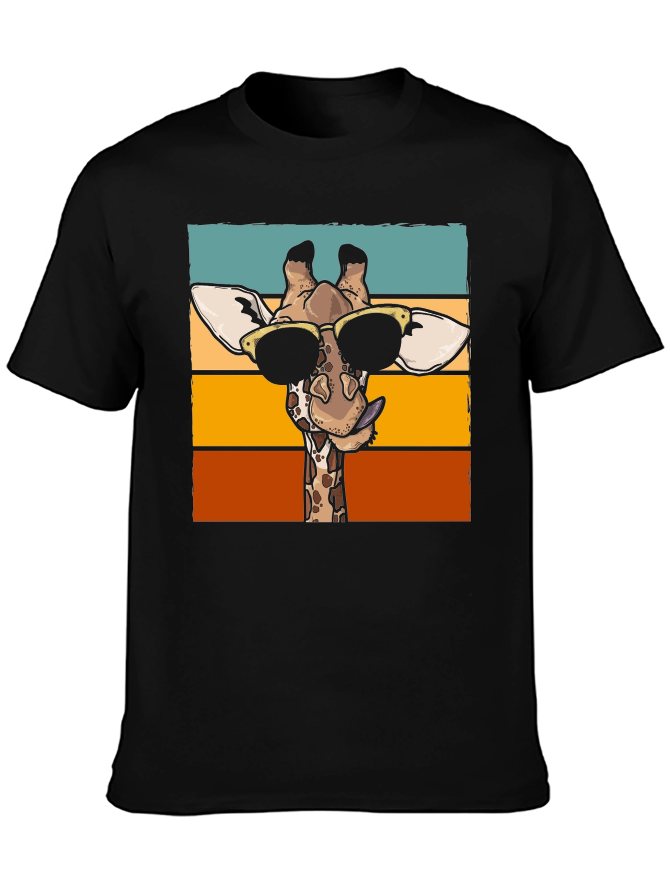 Cool Giraffe Graphic T-Shirt - Black