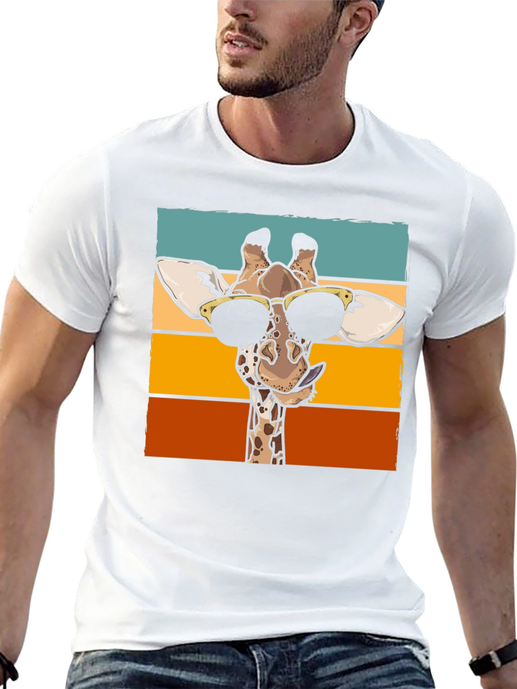 Cool Giraffe Graphic T-Shirt - Black