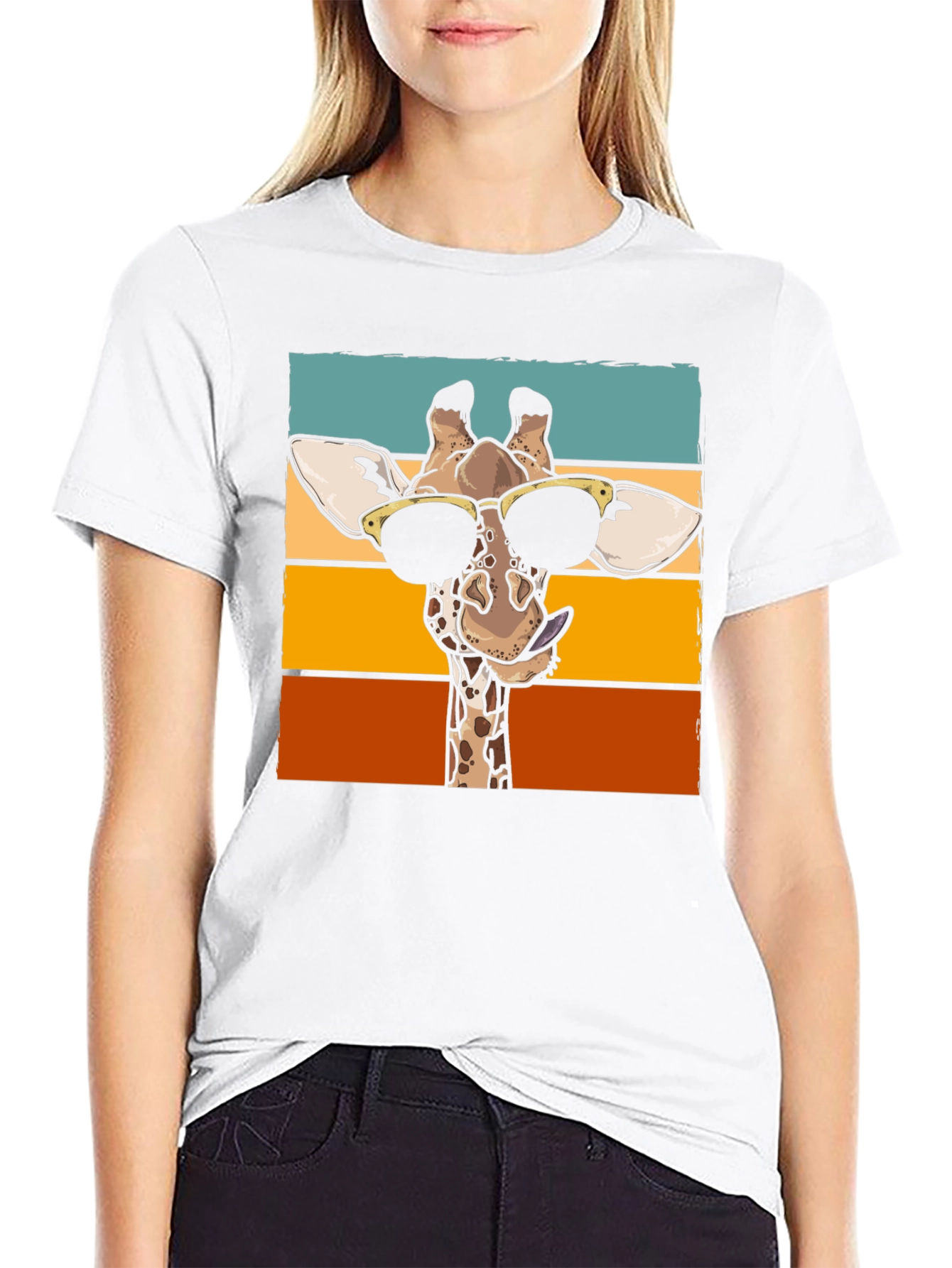 Cool Giraffe Graphic T-Shirt - Black