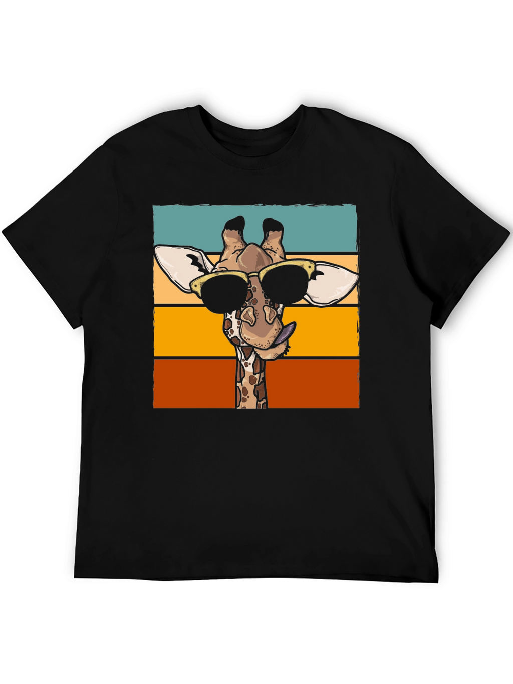 Cool Giraffe Graphic T-Shirt - Black