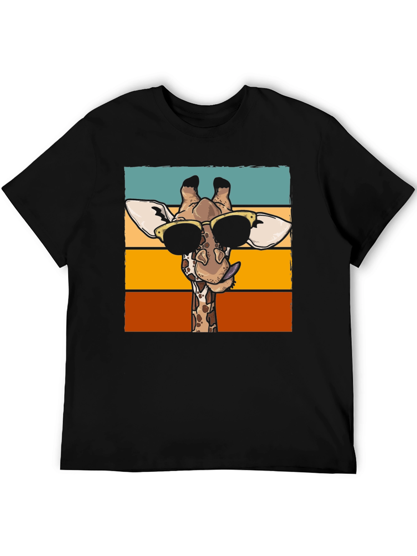 Cool Giraffe Graphic T-Shirt - Black