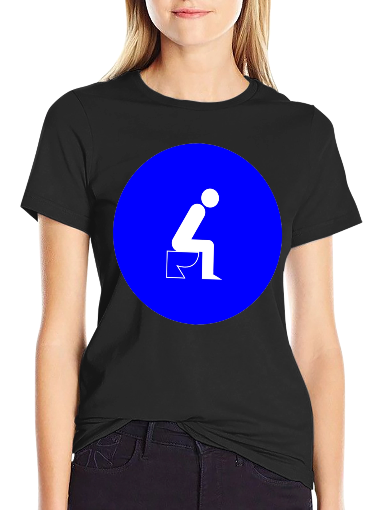 Toilet Humor Graphic Tee - Black Cotton T-Shirt